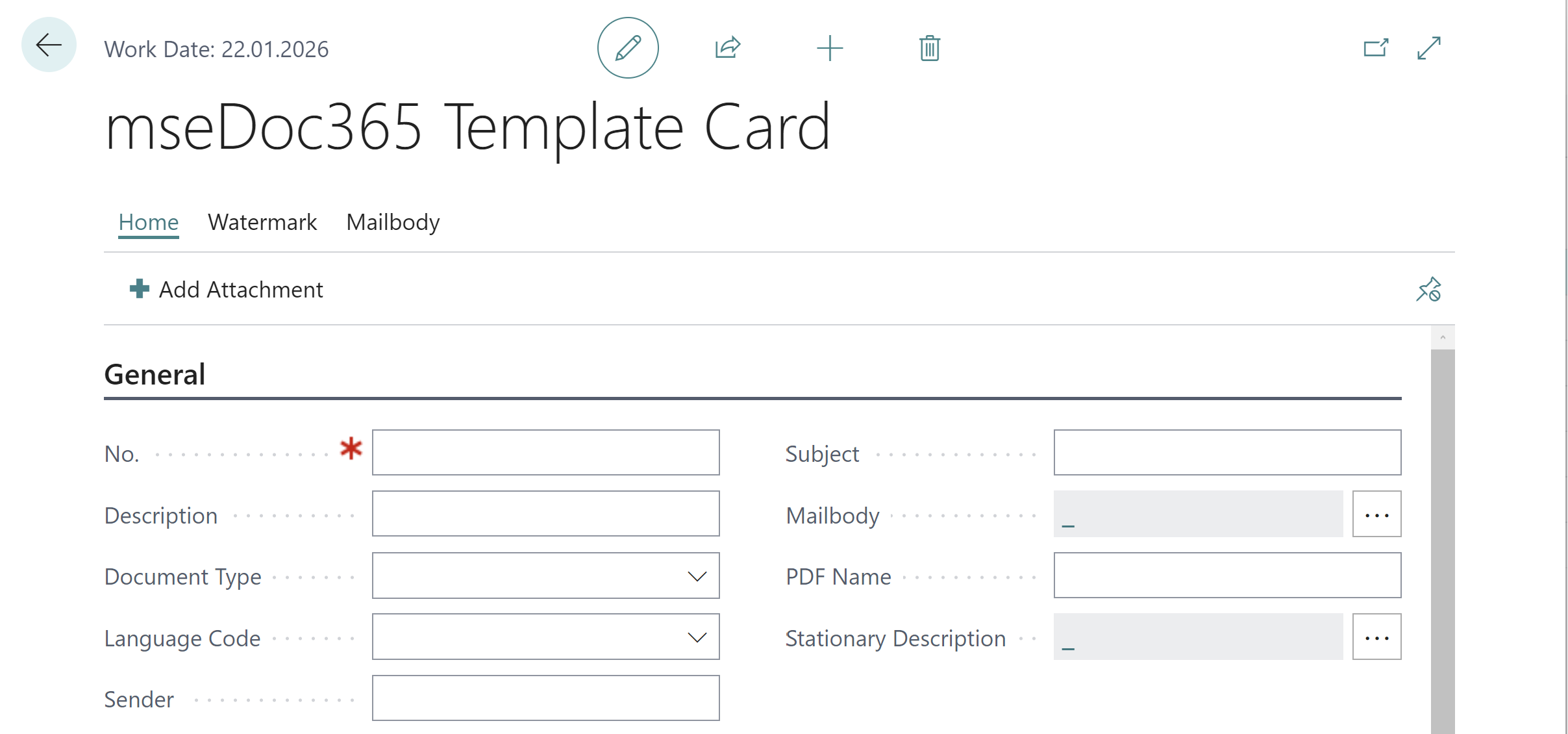 mseDoc365 Template Card