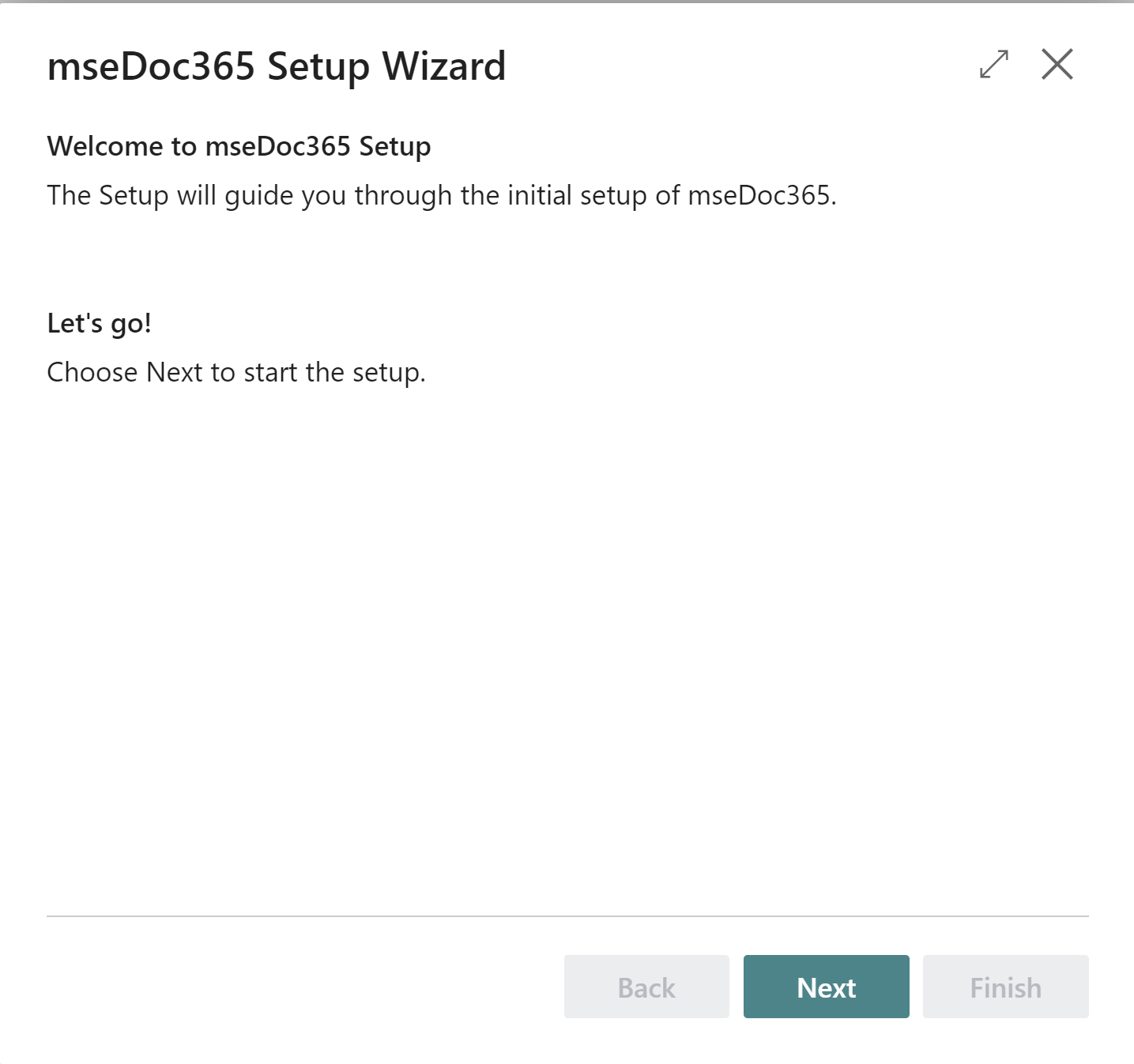 mseDoc365 Assisted Setup