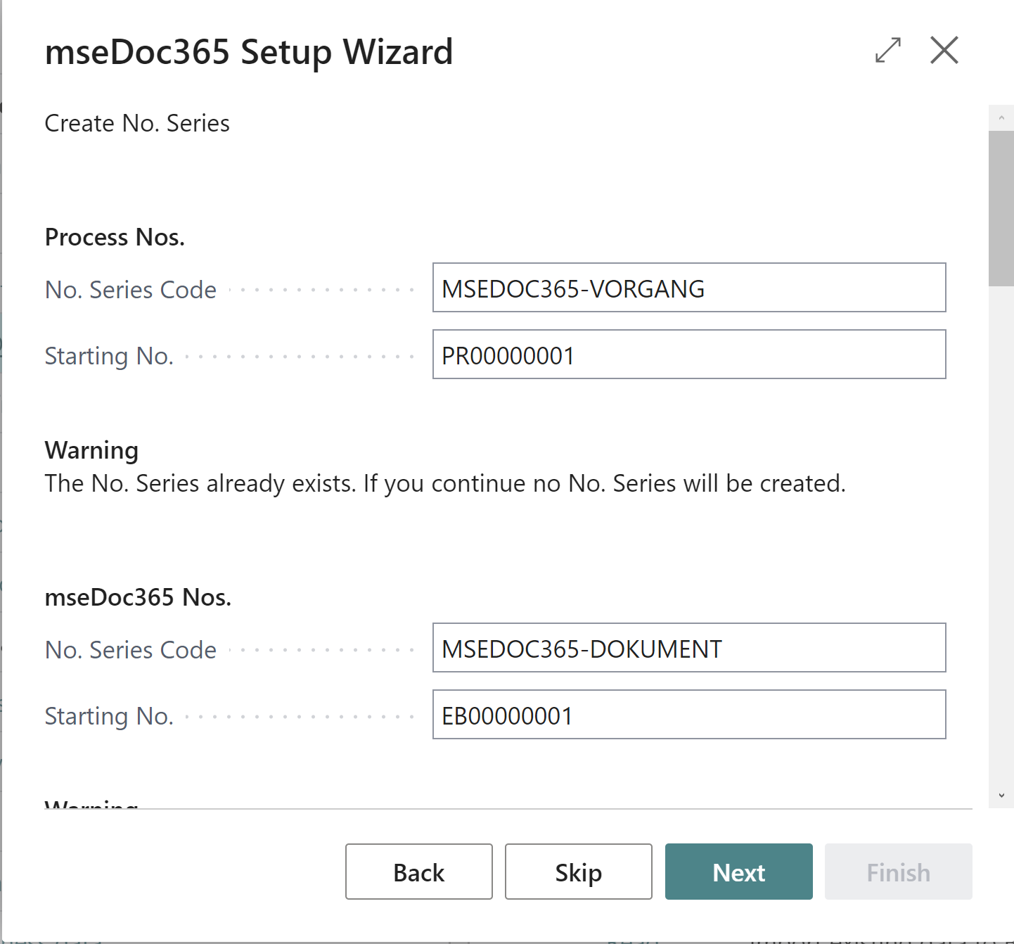 mseDoc365 Assisted Setup